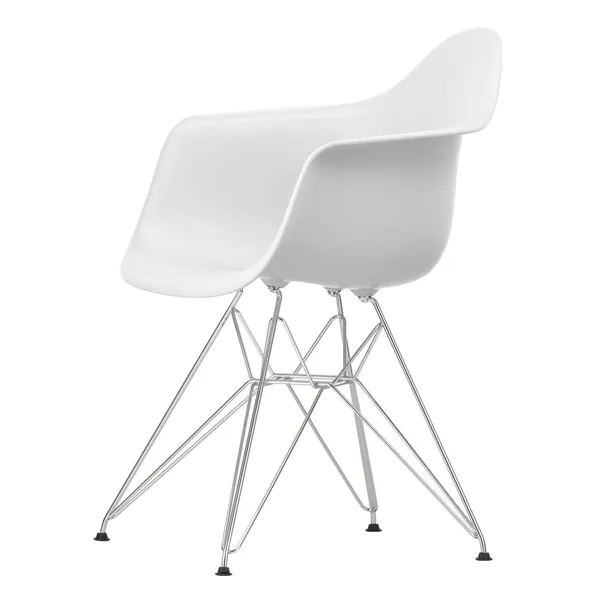 Eames Plastic RE DAR Dining Chair Cotton White/ Chrome