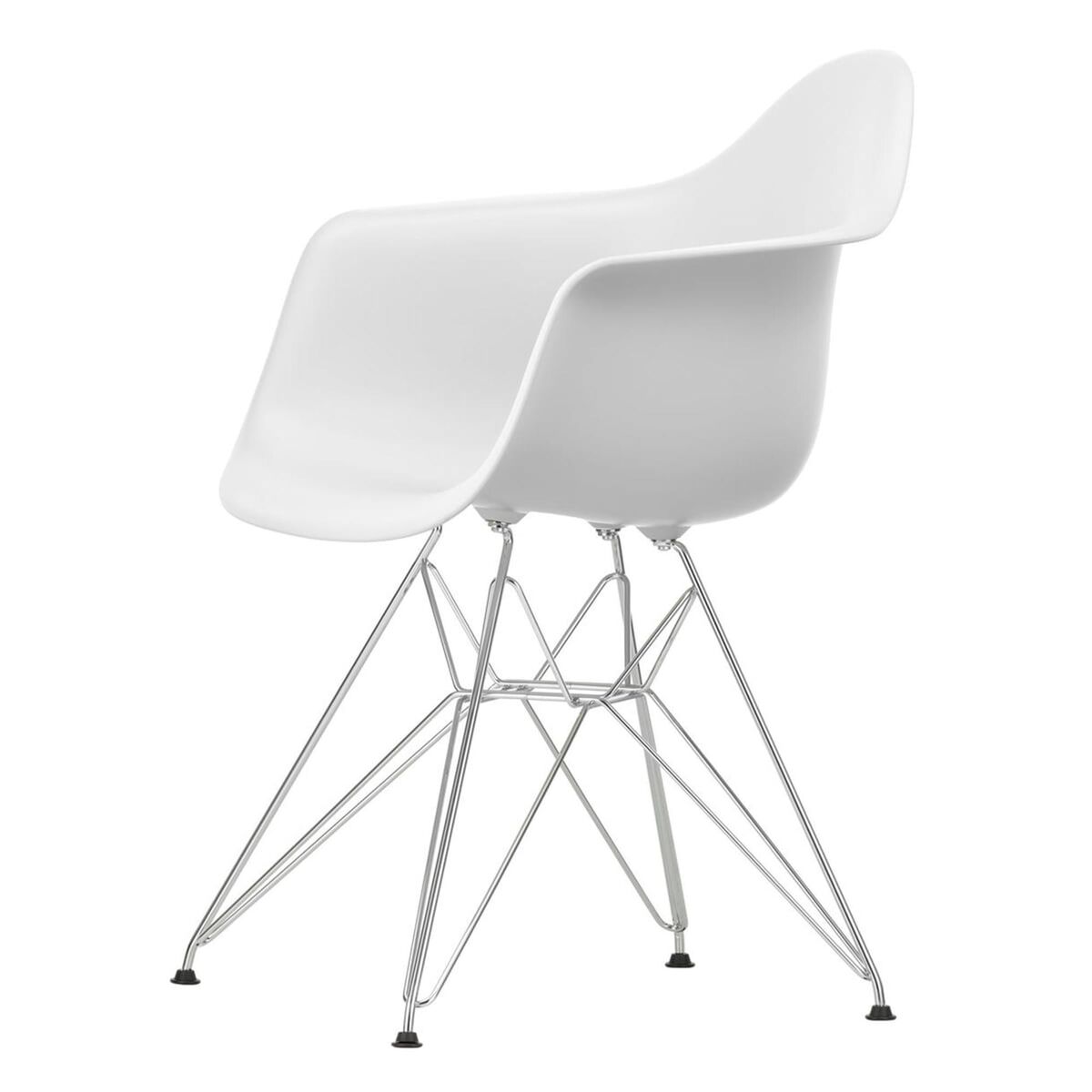 Eames Plastic RE DAR Dining Chair Cotton White/ Chrome