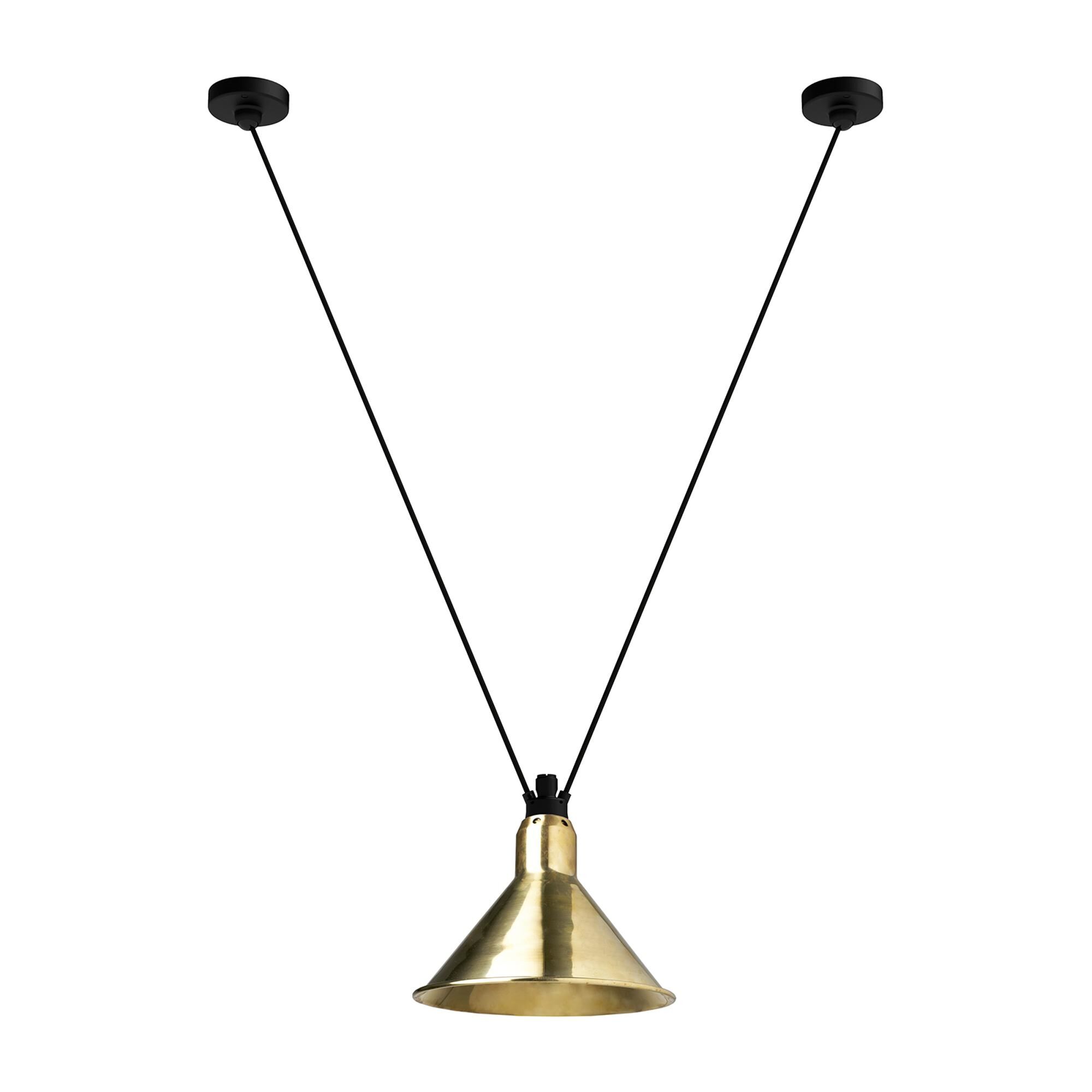 Lampe Gras N323 L Konisk Taklampa Svart/ M&auml;ssing