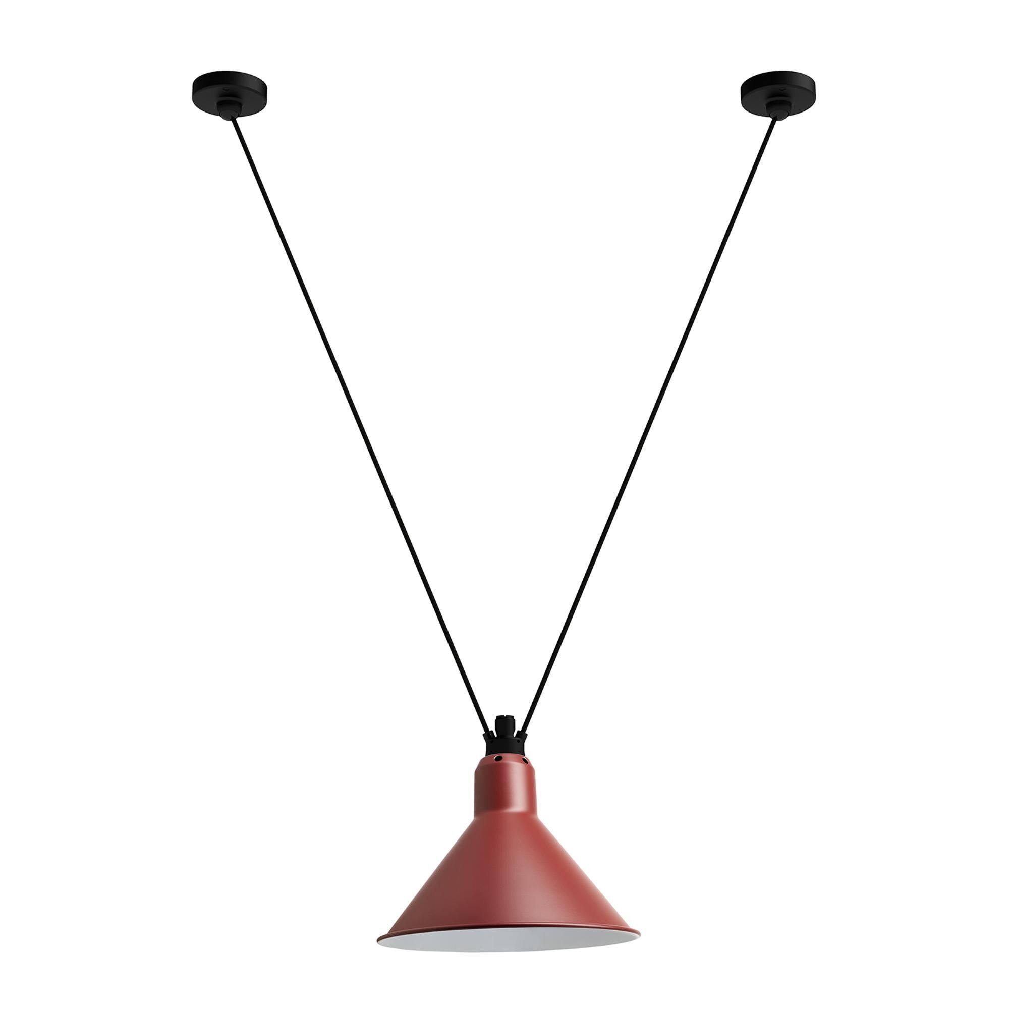 Lampe Gras N323 L Konisk Taklampa Svart/ R&ouml;d