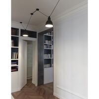Lampe Gras N323 L Conic Pendel Sort/Rød