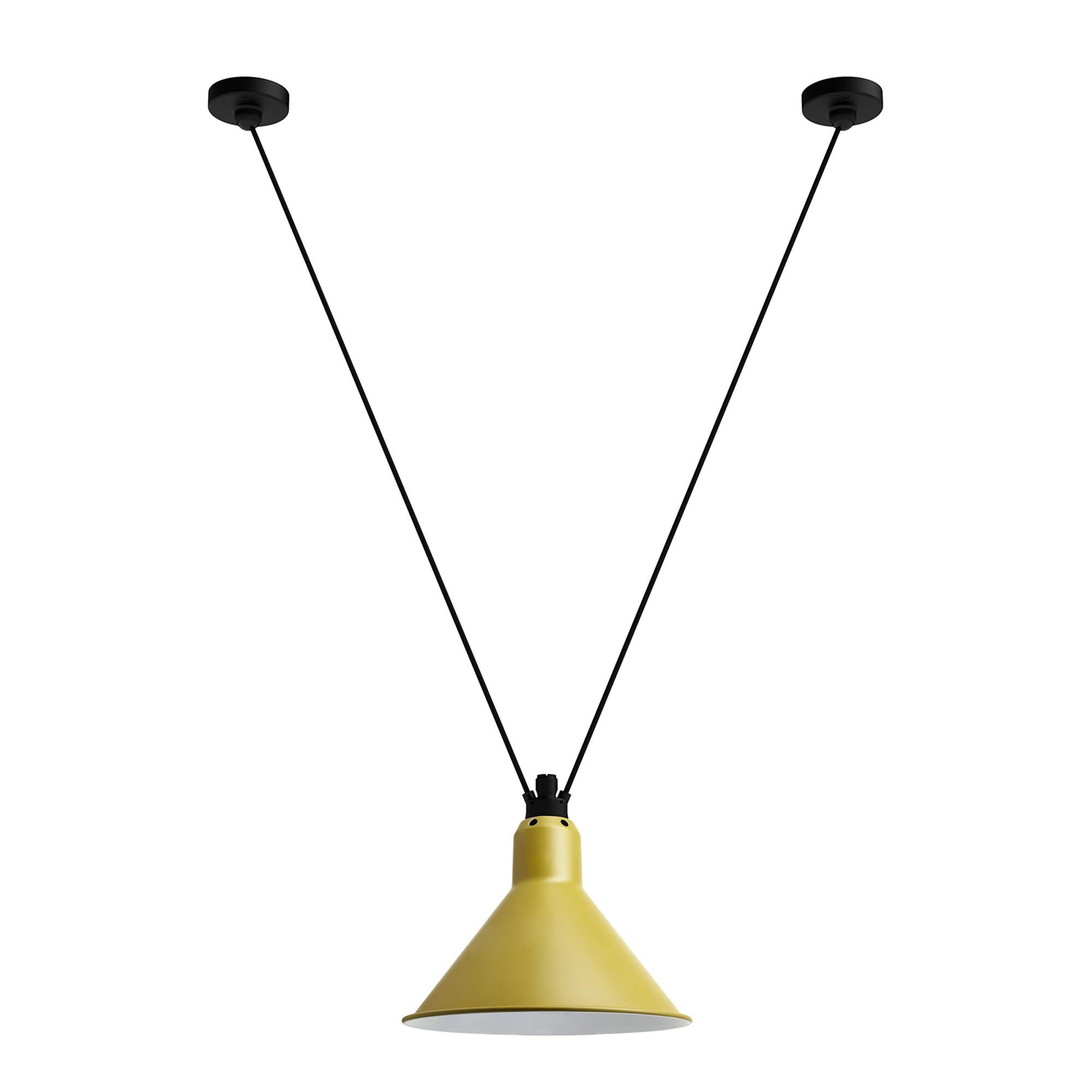 Lampe Gras N323 L Konisk Taklampa Svart/ Gul