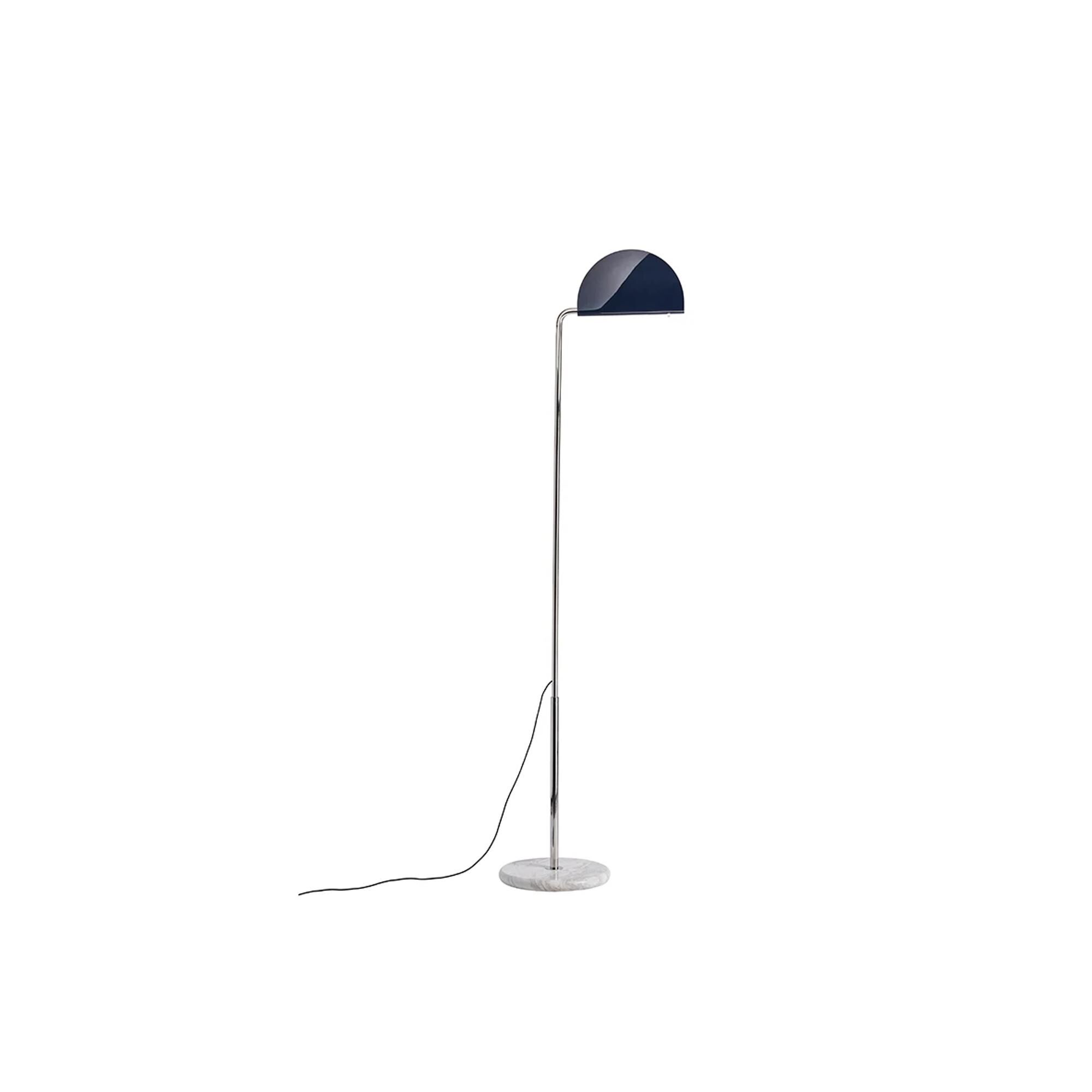 DCW&eacute;ditions Mezzaluna Golvlampa Krom/ Deep Blue