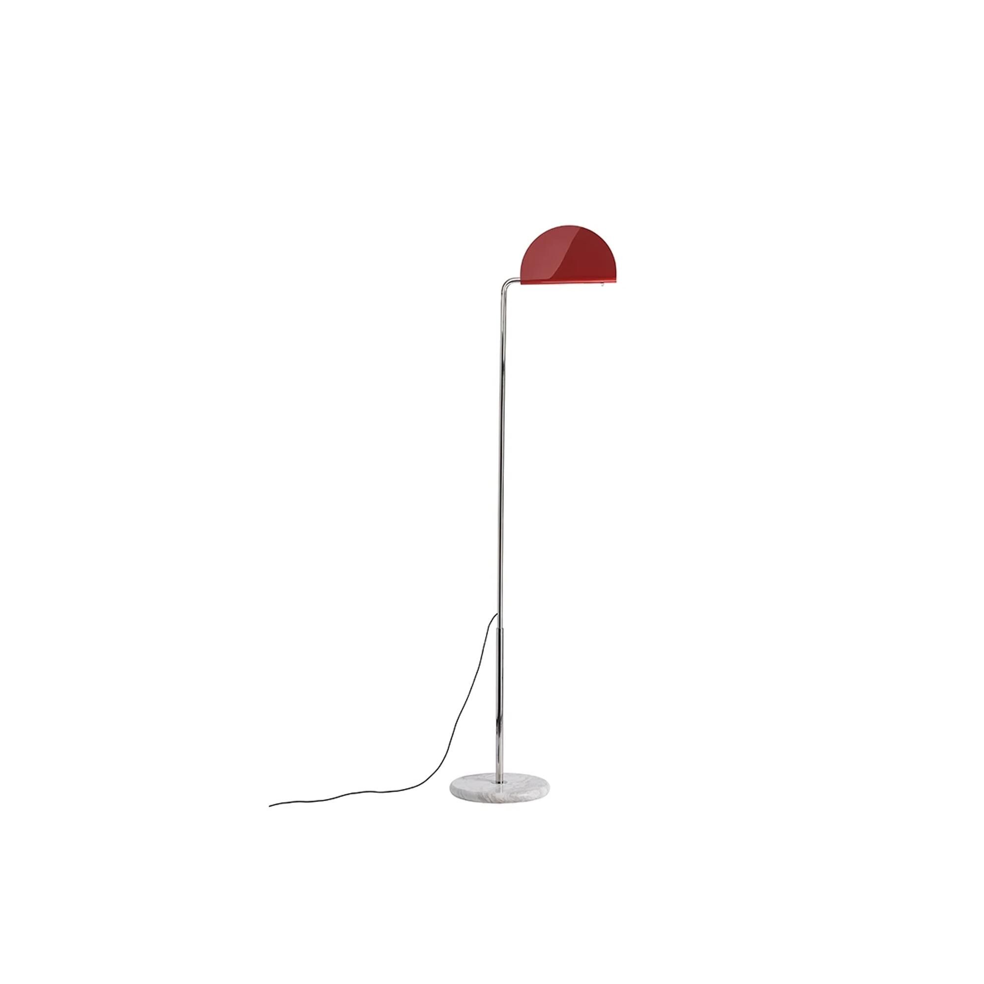 DCW&eacute;ditions Mezzaluna Golvlampa Krom/ R&ouml;d