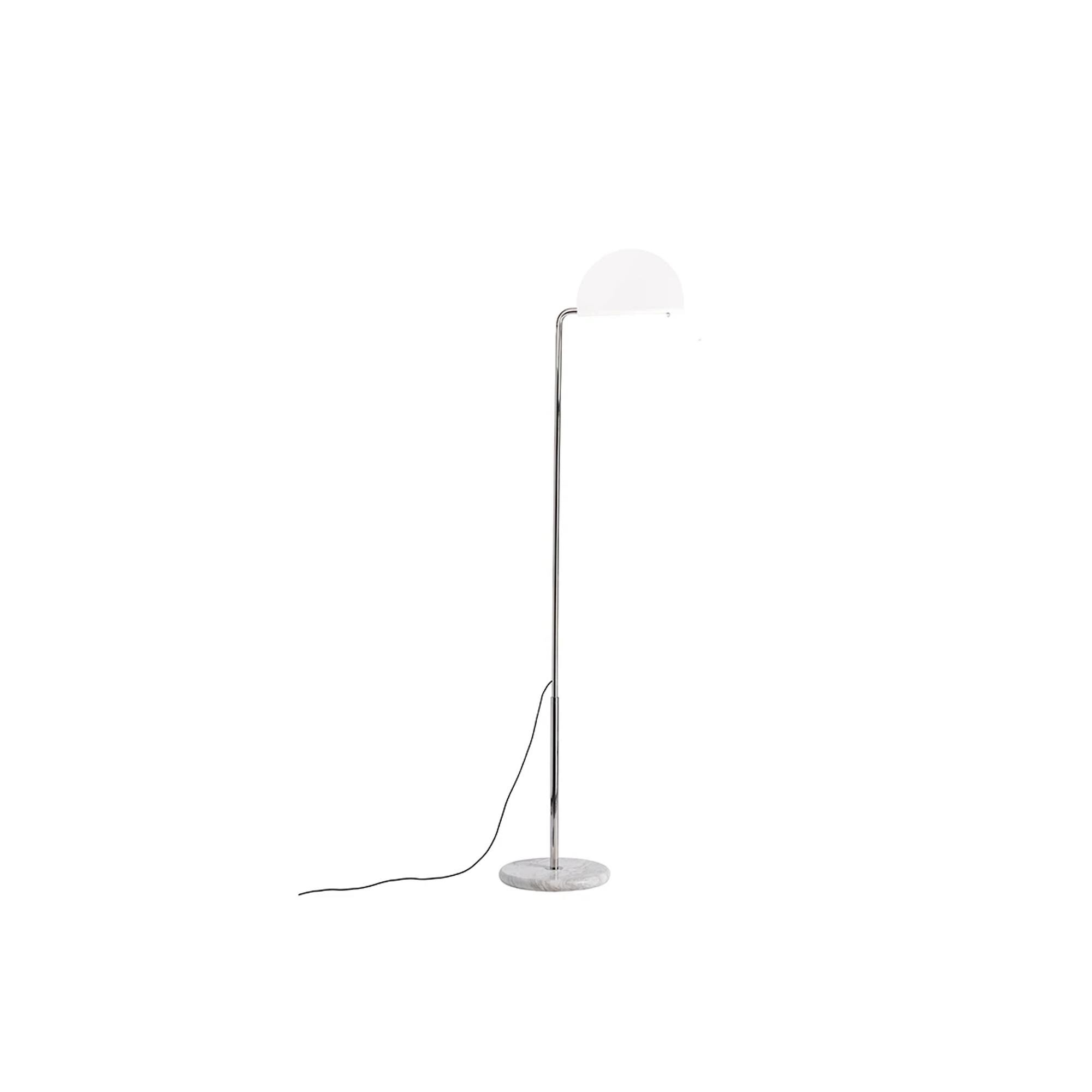DCW&eacute;ditions Mezzaluna Golvlampa Krom/ Vit