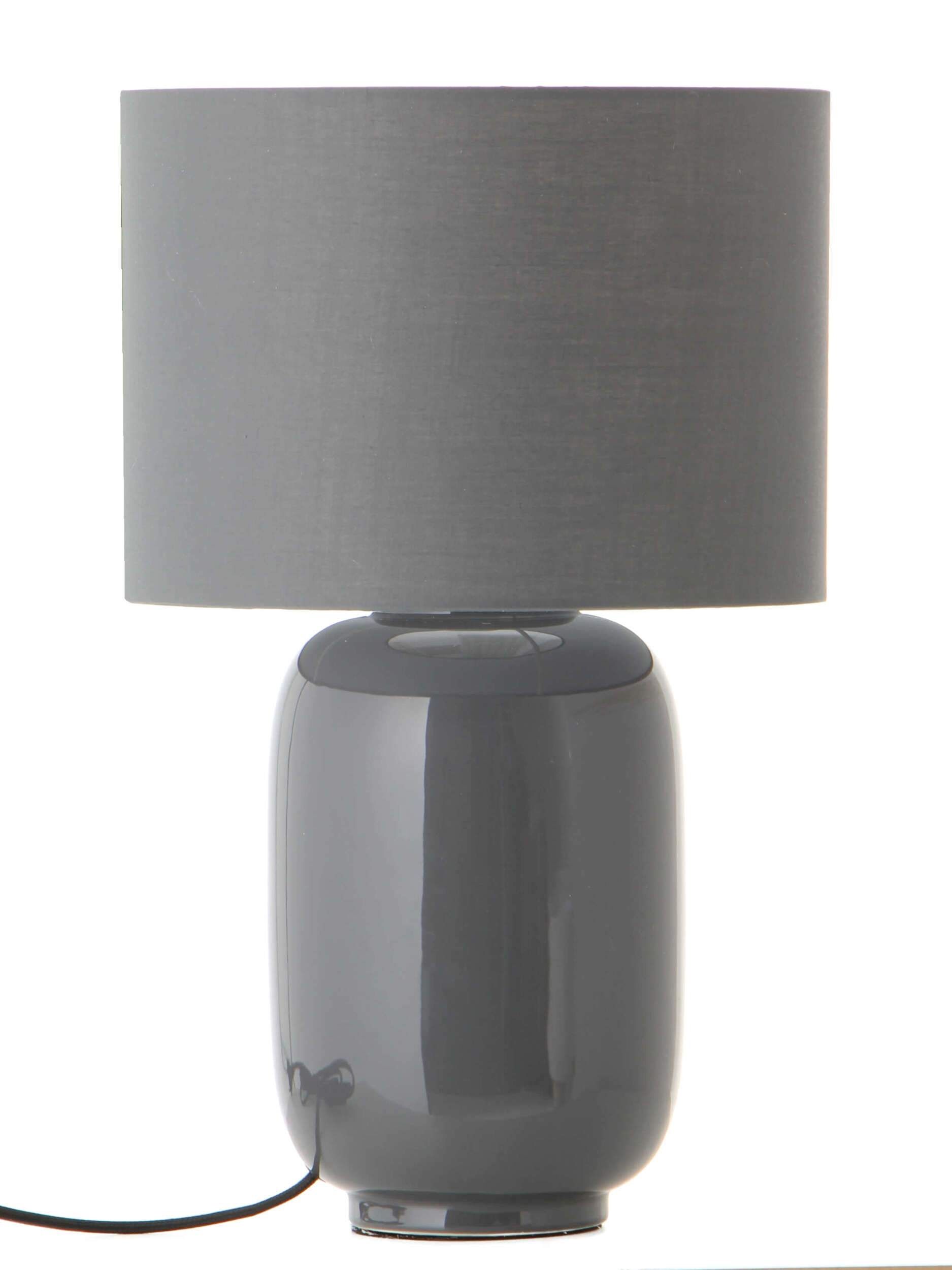 Lampe à Poser en Céramique Cadiz, Gris Froid/brillant