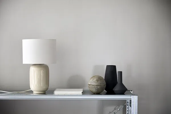 Cadiz Ceramic Table Lamp Cool Grey/Glossy