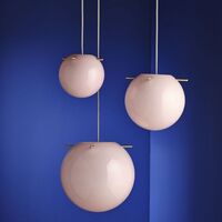 Lampadario Koi Ø19 Rosa Opale/ Ottone in Ottone