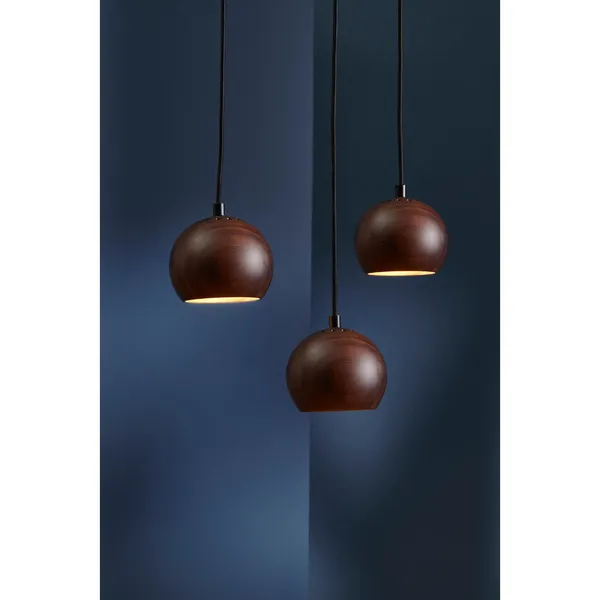 Taklampe Ø12 Valnøtt