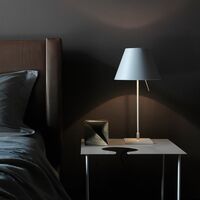 Costanzina Table Lamp Aluminum M. Red Shade