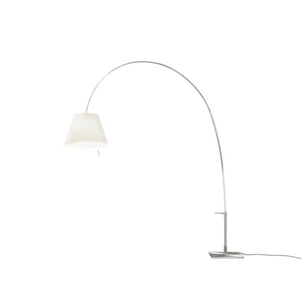 Lady Costanza Golvlampa Alu Kropp, Vit Sk&auml;rm