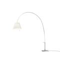 Lady Costanza Floor Lamp Alu Pipe, White Shade
