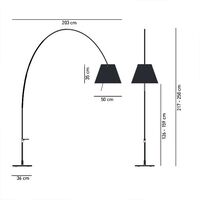 Lady Costanza Floor Lamp Alu Pipe, White Shade