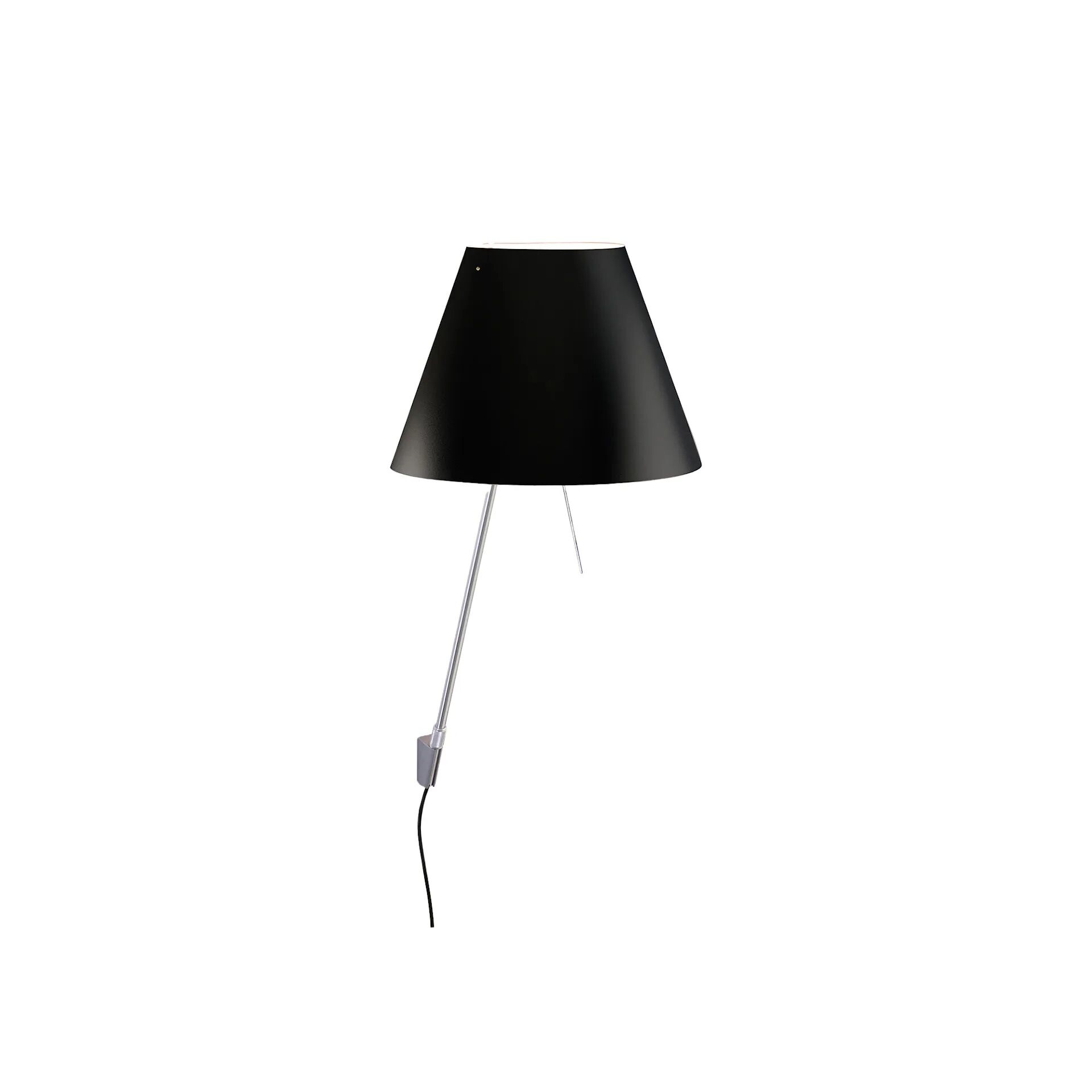 Costanza Applique Murale Dimmable Aluminium M. Noir Abat-jour