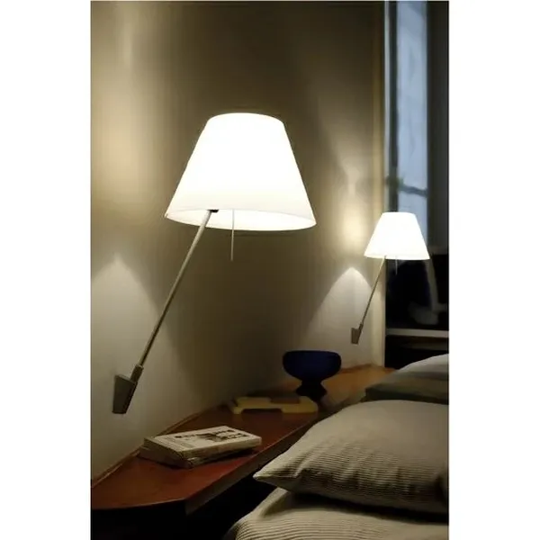 Costanza Wall Lamp Dimmable Aluminum M. Red Shade