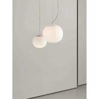 Lita Pendelleuchte Ø18 Opal & Esche