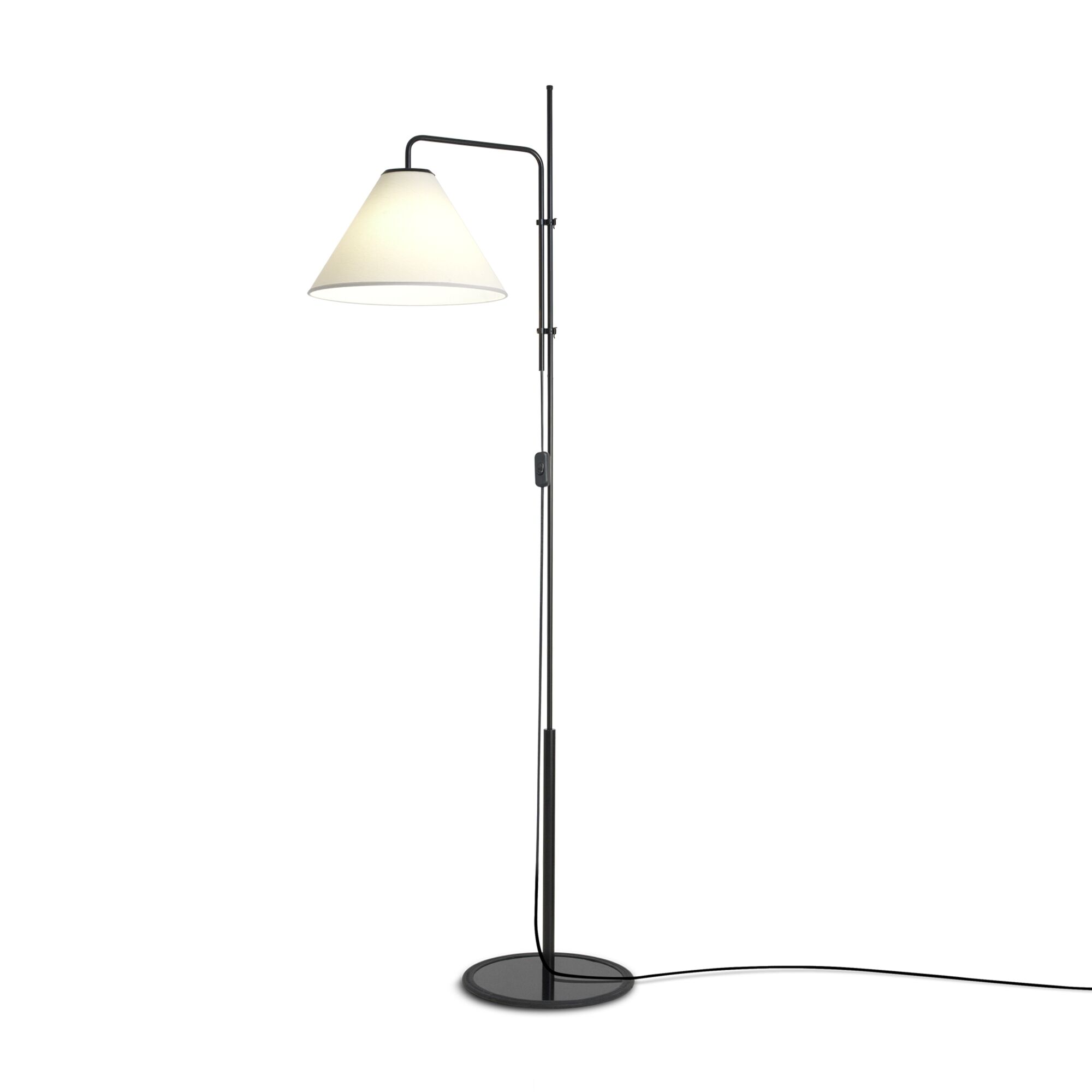 Funiculí Gulvlampe Fabric Sort-Hvid