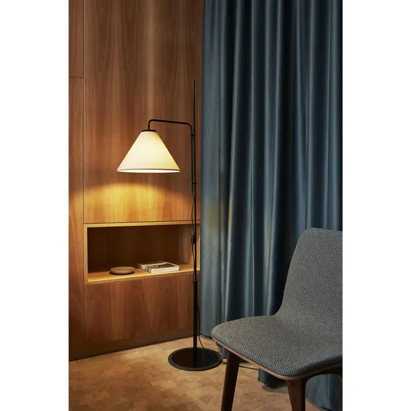 Funiculí Gulvlampe Fabric Sort-Hvit