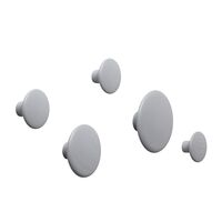 Dots Haken Holz/ 5er Set Grau