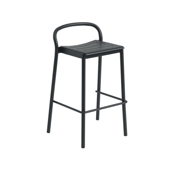 Linear Stahl-Barhocker 75 cm Schwarz