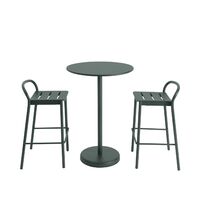 Linear Steel Bar Stool 65 cm Dark Green