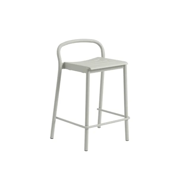 Linear Steel Bar Stool 65 cm Gray