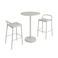 Linear Steel Bar Stool 65 cm Gray