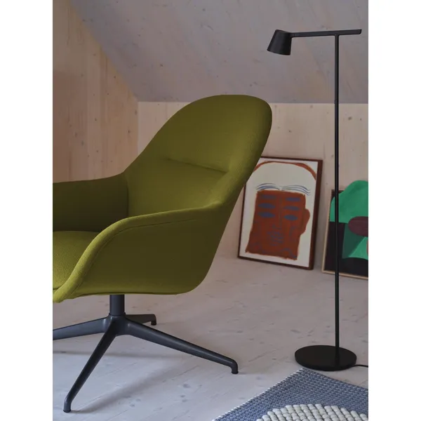 Fiber Armchair With Swivel Cognac Leather/Anthracite