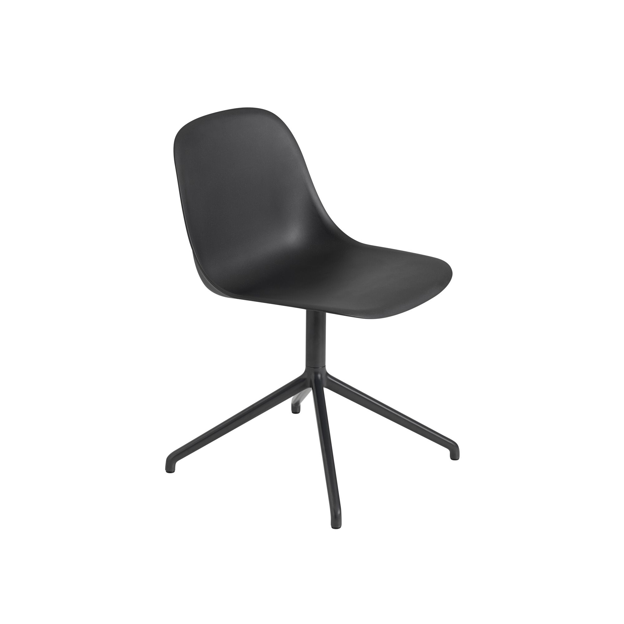 Fiber Spisestol med Svingbar Base Sort