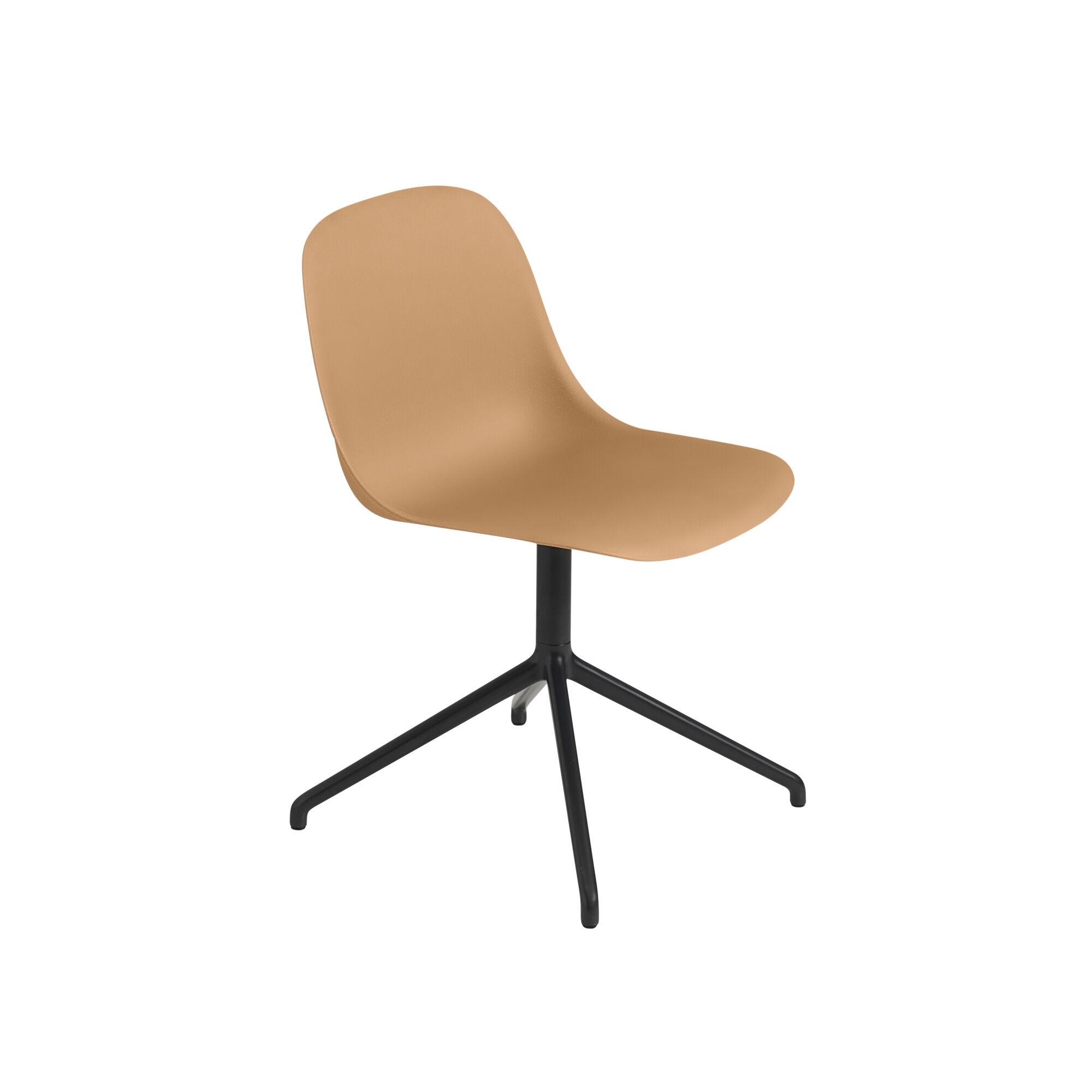 Fiber Spisebordsstol med Swivel Base Ochre/Sort