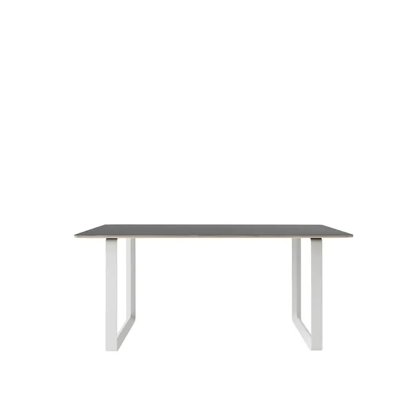 70/70 Matbord 170x85 Svart Linoleum/ Vit