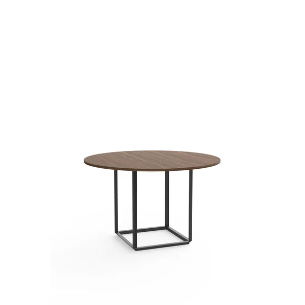 Florence Dining Table Ø120 Walnut with Black Frame