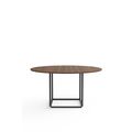 Florence Dining Table Ø145 Walnut with Black Frame
