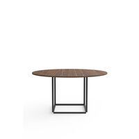 Florence Dining Table Ø145 Walnut with Black Frame