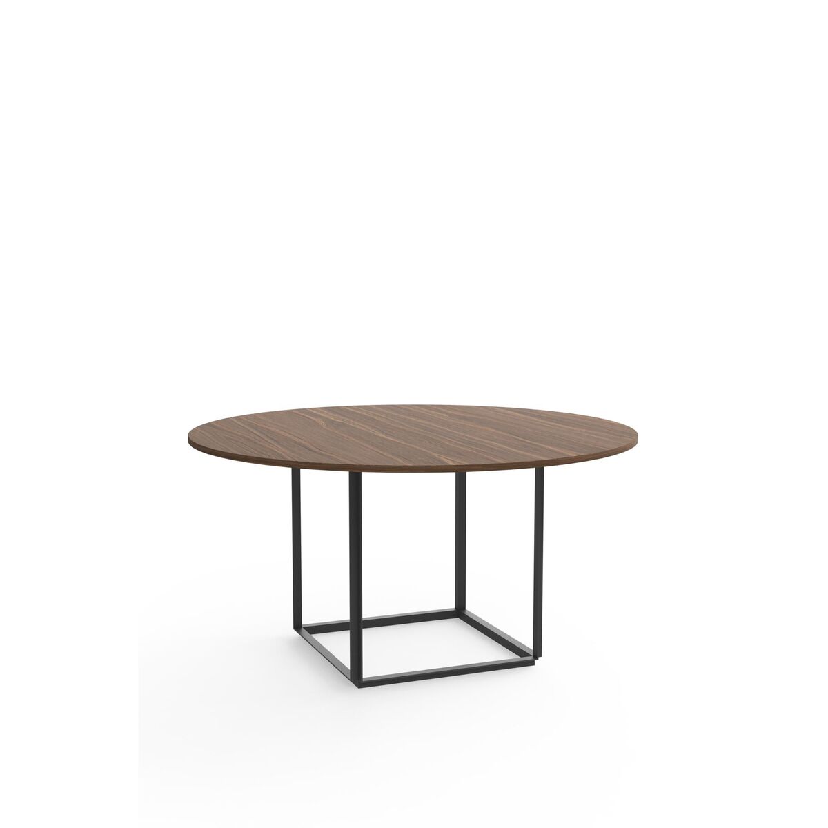 Florence Dining Table Ø145 Walnut with Black Frame