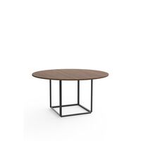 Florence Dining Table Ø145 Walnut with Black Frame