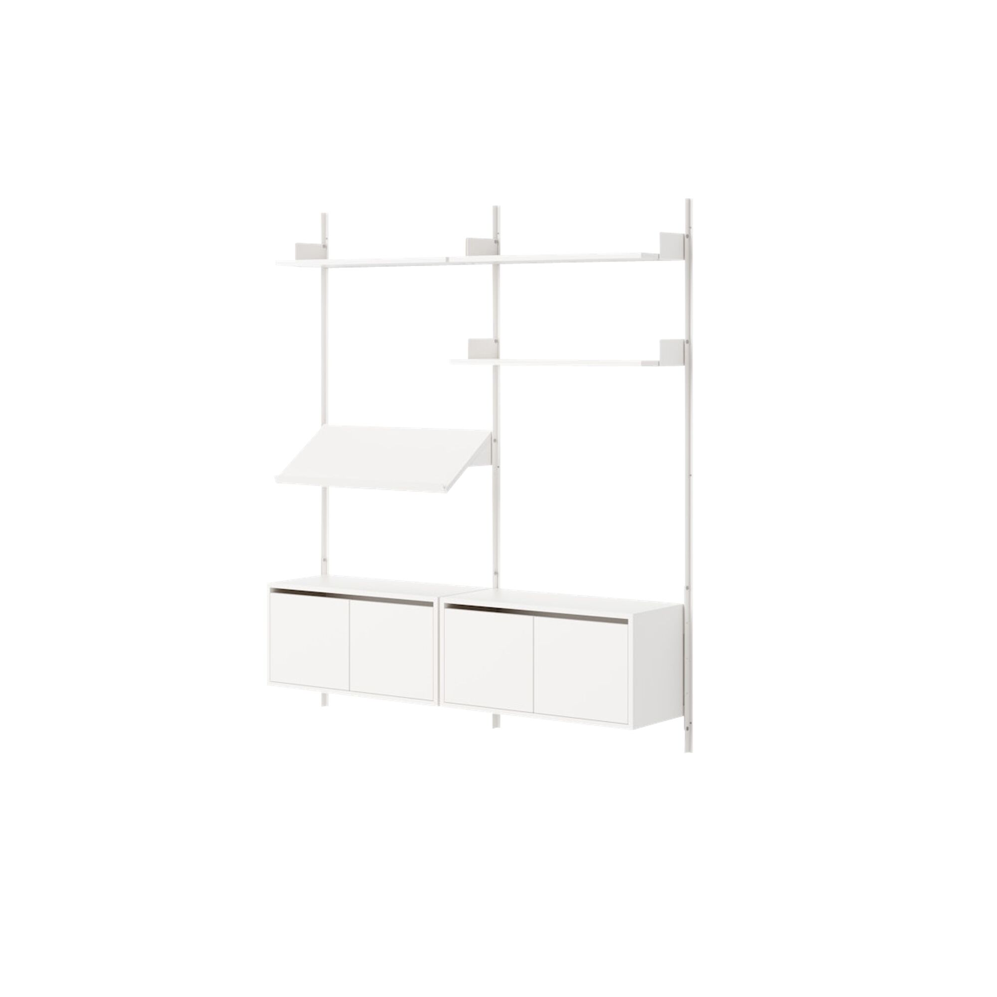 Living Étagère Bibliothèque Avec Portes Basses Blanc
