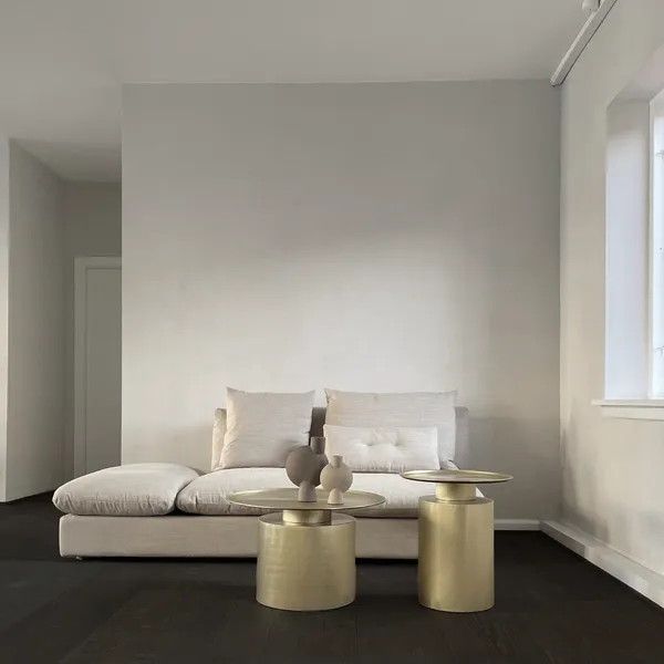 Pillar Coffee Table Low Brass