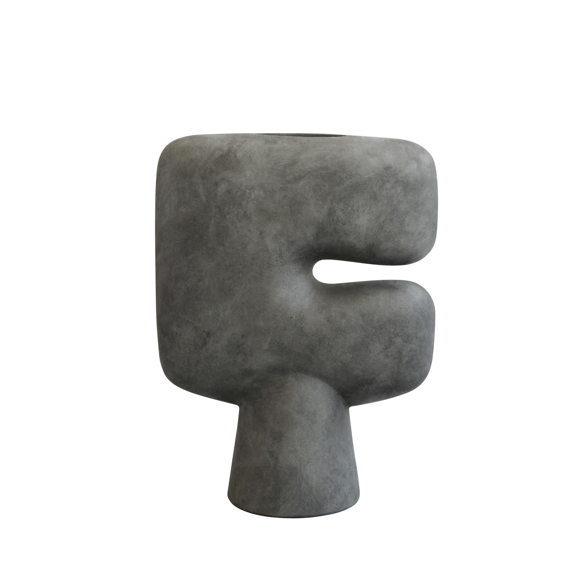 Tribal Vase Stor Mørkegrå