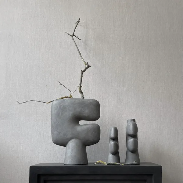 Tribal Vase Large Dark Grey