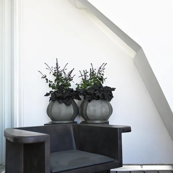 Blatt-Blumentopf Mini Dunkelgrau