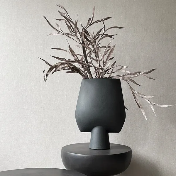 Sphere Vase Square Large Black