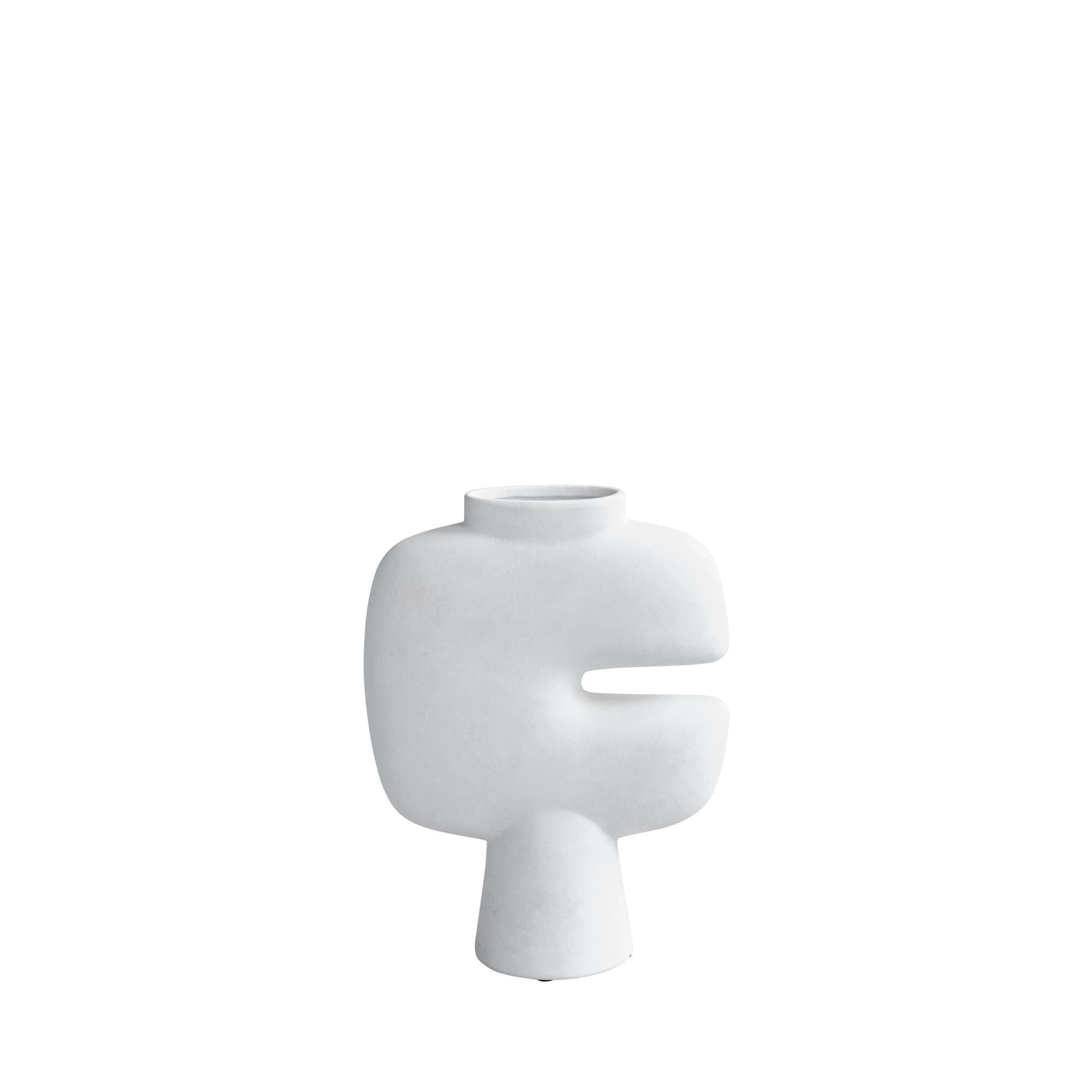 Tribal Vase Medium Ben Hvit