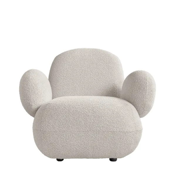 Toe Armchair With Armrests Off White