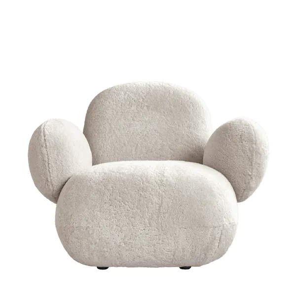 Toe Armchair With Armrest Sandshell/Sheepskin