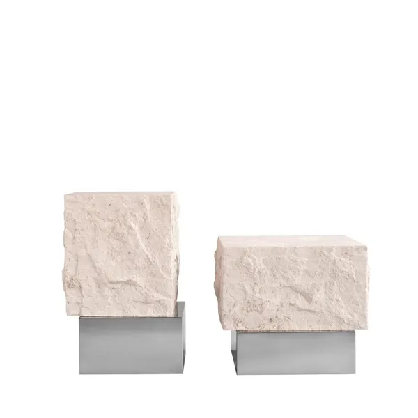 Temple Coffee Table High Chrome/Limestone