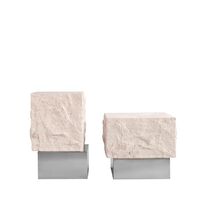 Temple Sofabord Lav Krom/Limestone