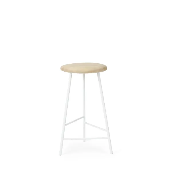 Pebble Bar Stool H65 Ash/ White
