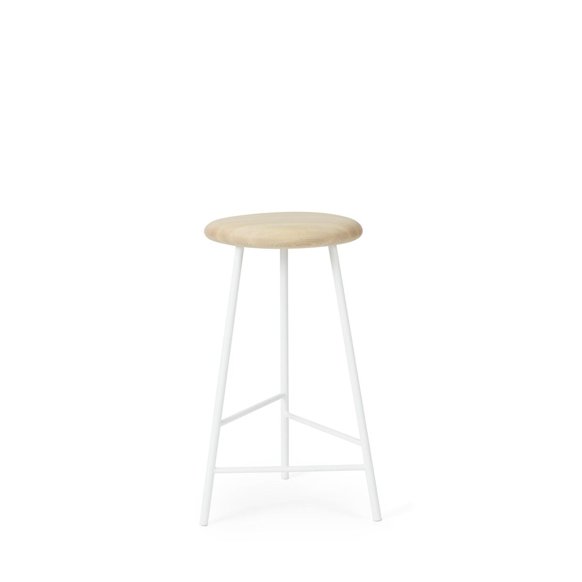 Pebble Bar Stool H65 Ash/ White