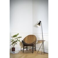 The Orange Armchair with Seat and Back Upholstery Black/Smoked Oak